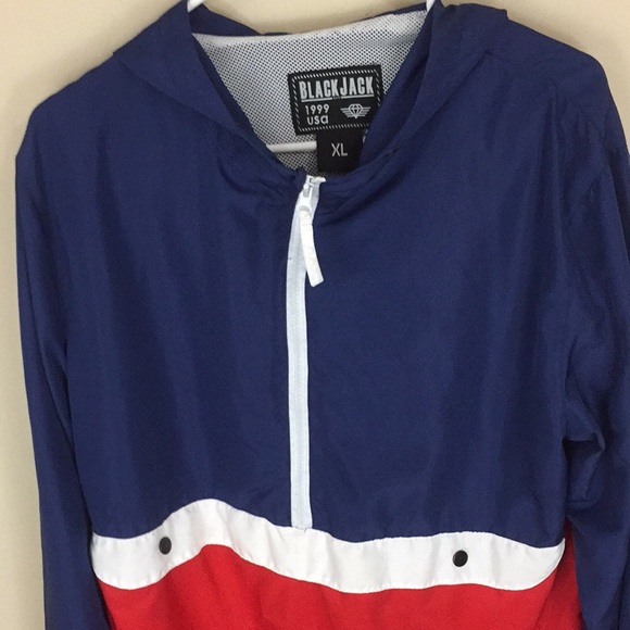 Vintage Blackjack 1999 USA  Hooded Windbreaker Size XL - Picture 2 of 13